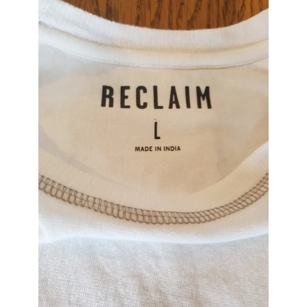 Reclaim (Buckle) Long Sleeve Cotton Lightweight Shirt Mens‎ Sz L White NWOT